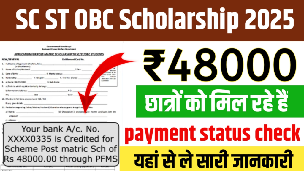 SC ST OBC Scholarship 2025