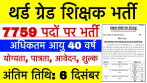 Rajasthan 3rd Grade Teacher Recruitment 2025